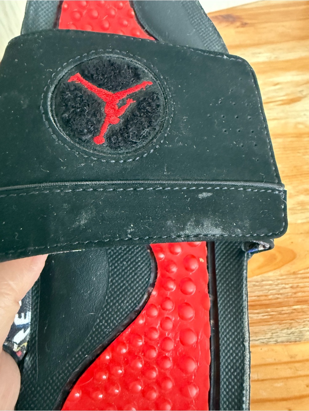 Nike Air Jordan Hydro 8 Retro Slide Sandals Men’s 11 Black Red (Scented 😆) VGUC - Picture 12 of 15